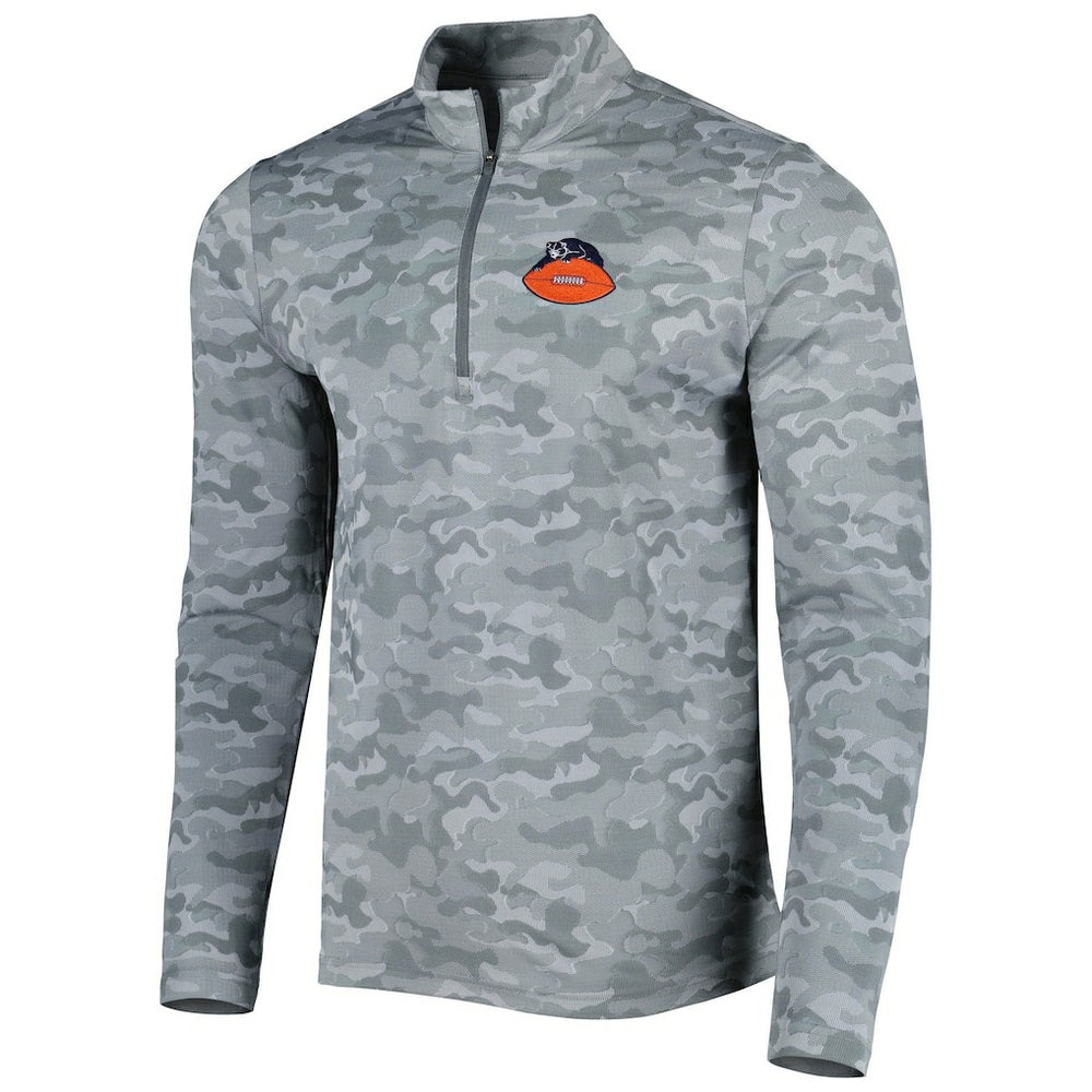Chicago Bears Antigua Brigade Throwback Quarter-Zip Top - Gray outlet