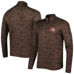 Cleveland Browns Antigua Brigade Quarter-Zip Sweatshirt - Brown discount