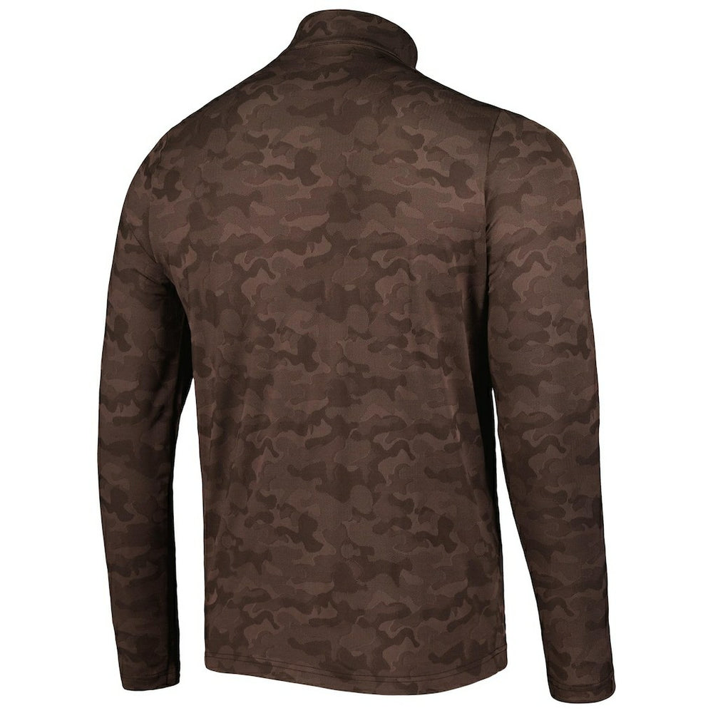 Cleveland Browns Antigua Brigade Quarter-Zip Sweatshirt - Brown discount