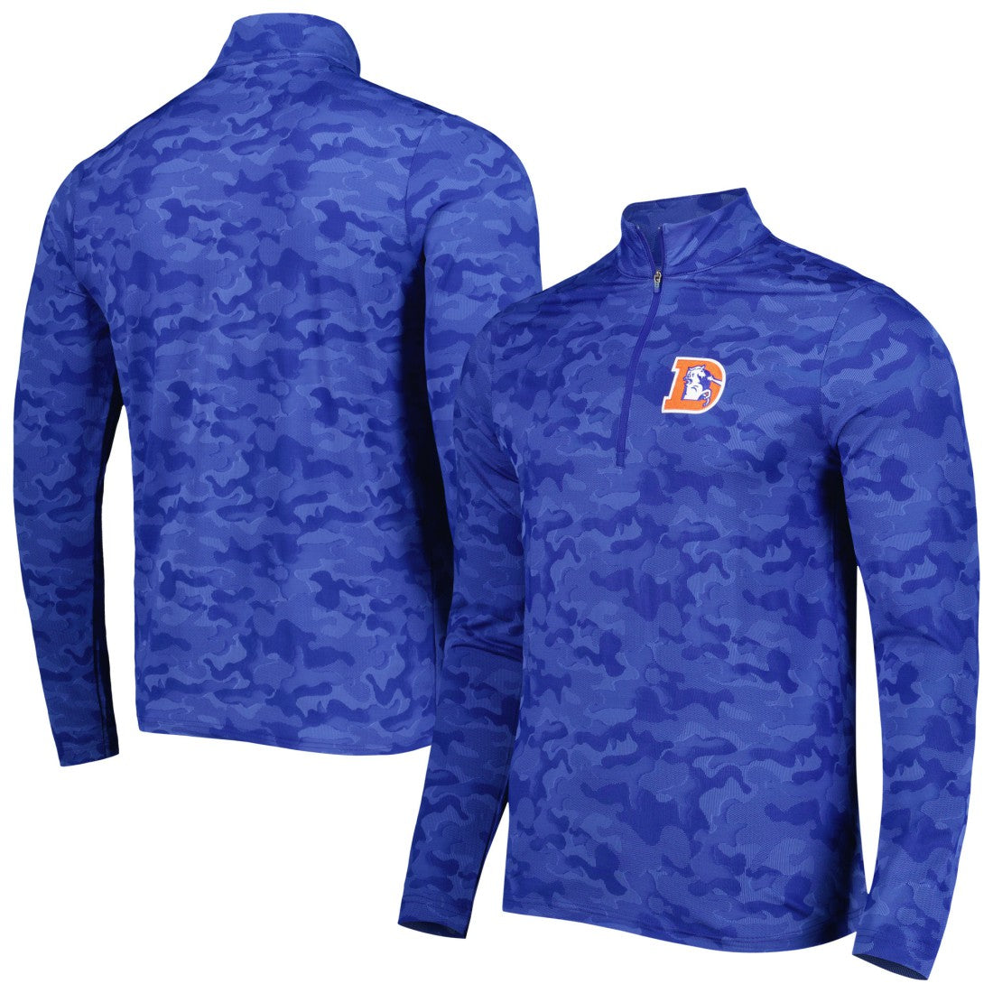 Denver Broncos Antigua Brigade Throwback Quarter-Zip Top - Royal outlet