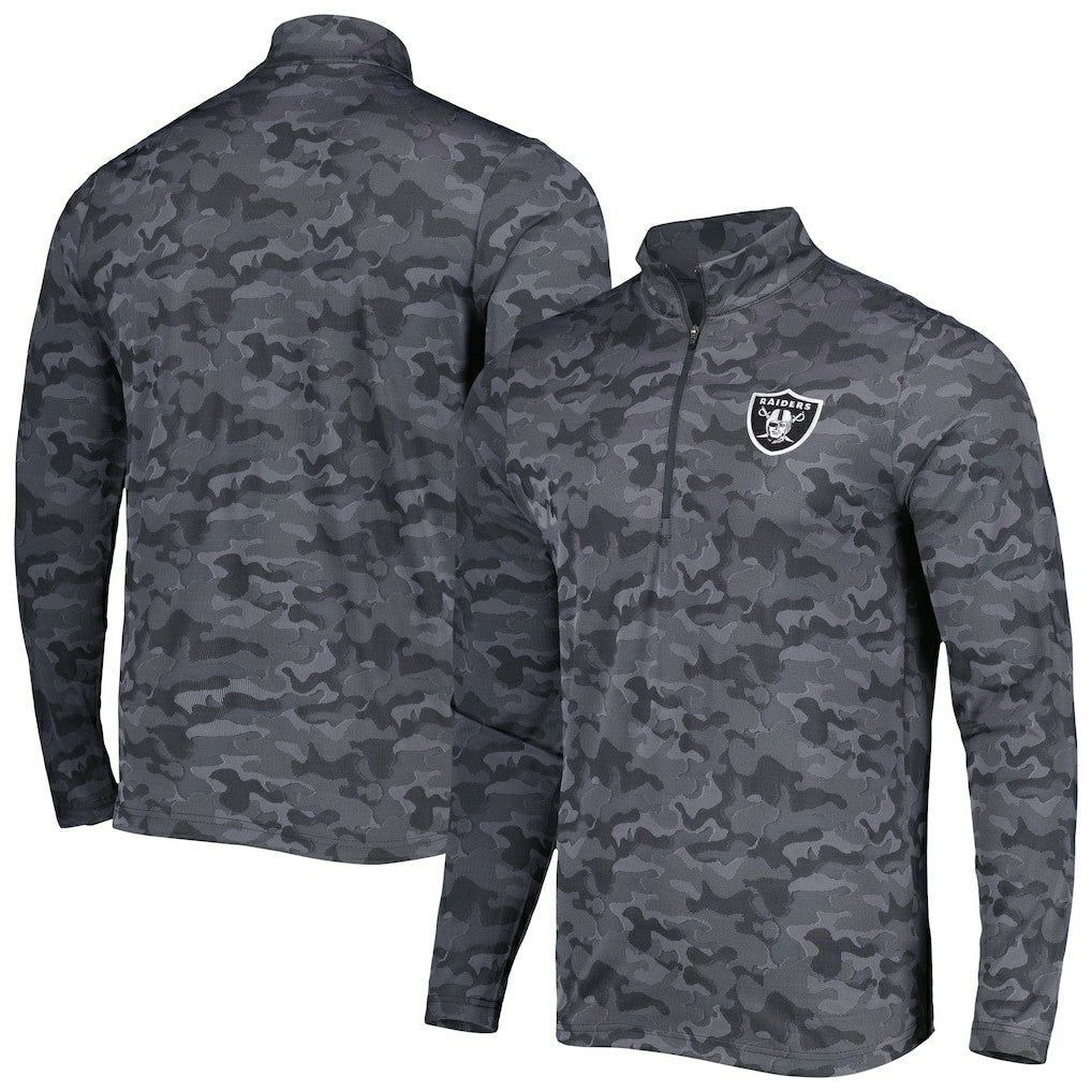Las Vegas Raiders Antigua Brigade Quarter-Zip Sweatshirt - Black outlet