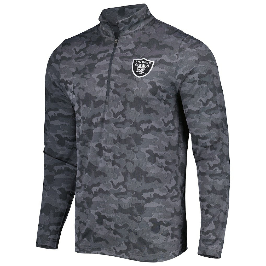 Las Vegas Raiders Antigua Brigade Quarter-Zip Sweatshirt - Black outlet