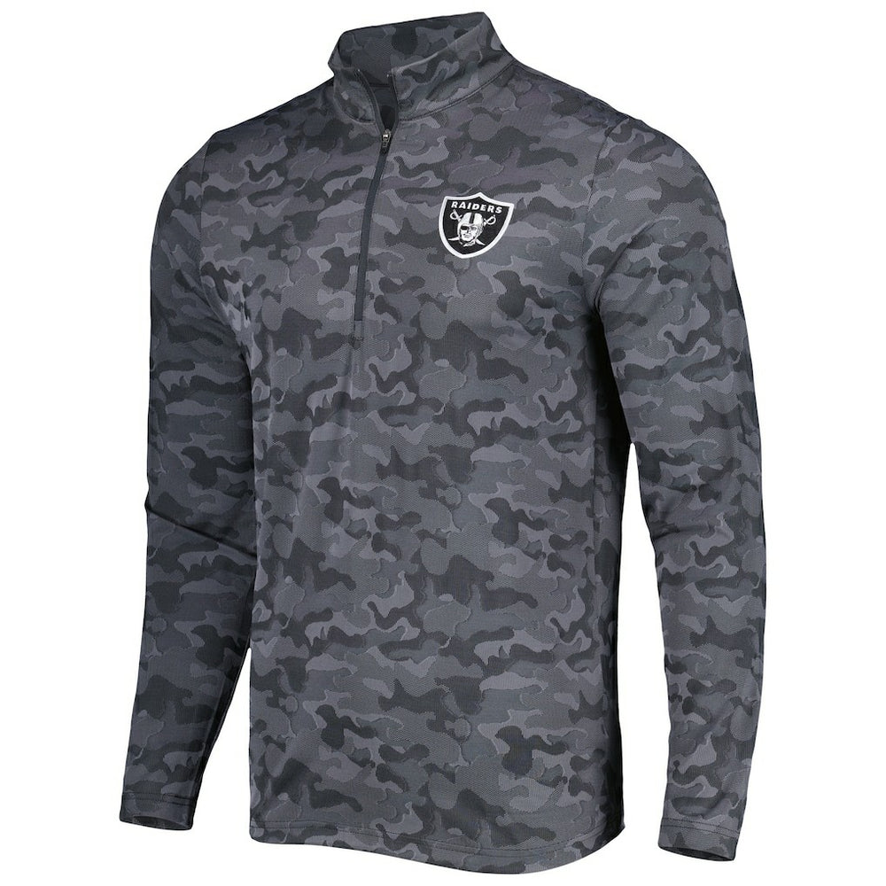 Las Vegas Raiders Antigua Brigade Quarter-Zip Sweatshirt - Black outlet