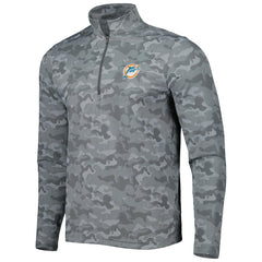 Miami Dolphins Antigua Brigade Throwback Quarter-Zip Top - Gray cheap
