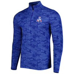 New England Patriots Antigua Brigade Throwback Quarter-Zip Top - Royal discount