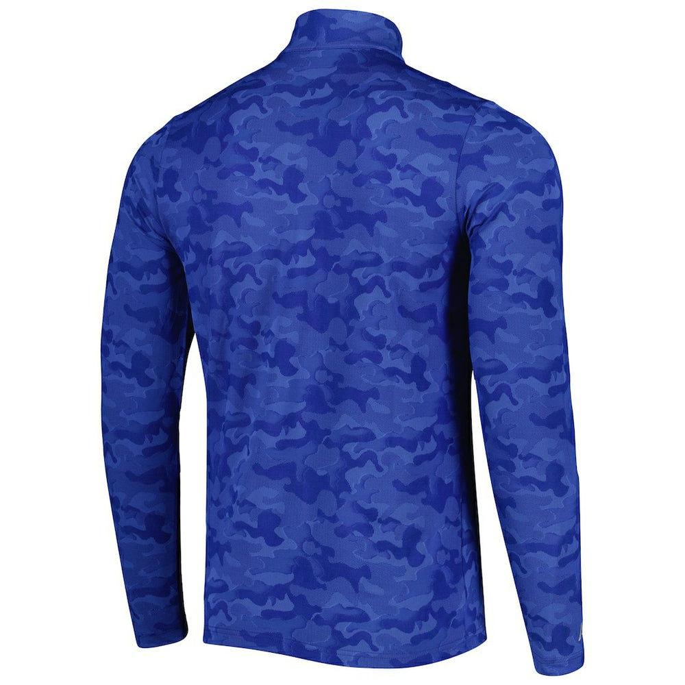 New England Patriots Antigua Brigade Throwback Quarter-Zip Top - Royal discount