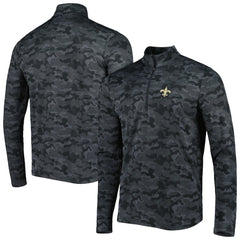 New Orleans Saints Antigua Brigade Quarter-Zip Sweatshirt - Black discount