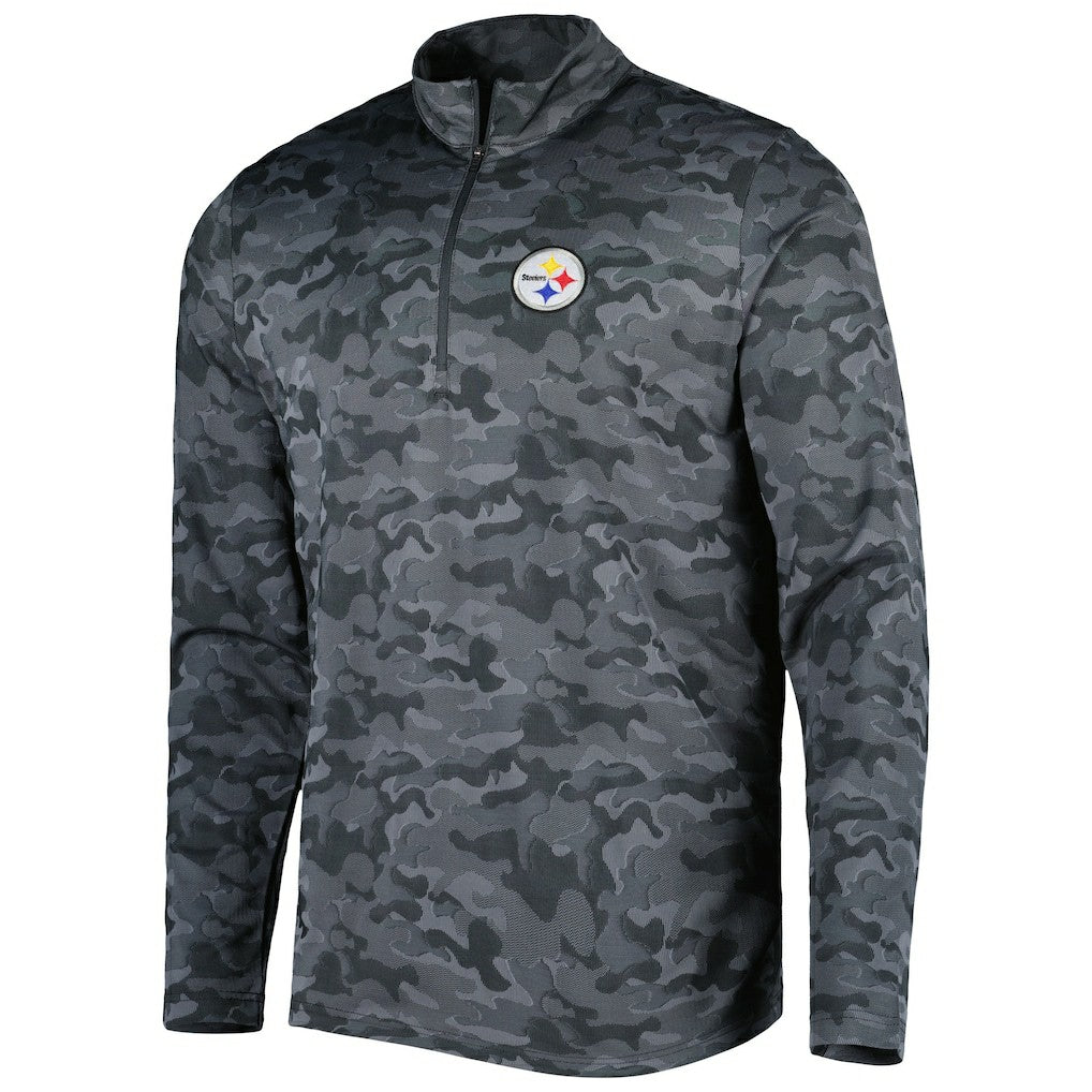 Pittsburgh Steelers Antigua Brigade Quarter-Zip Sweatshirt - Black cheap