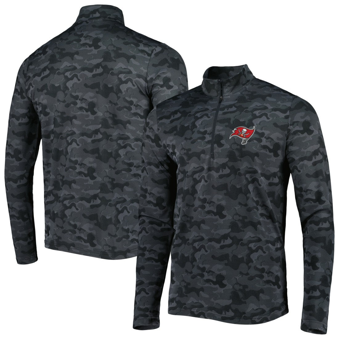 Tampa Bay Buccaneers Antigua Brigade Quarter-Zip Sweatshirt - Black for sale
