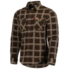 Cleveland Browns Antigua Industry Flannel Button-Up Shirt Jacket - Brown for sale