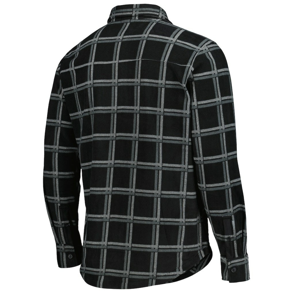 Las Vegas Raiders Antigua Industry Flannel Button-Up Shirt Jacket - Black on sale
