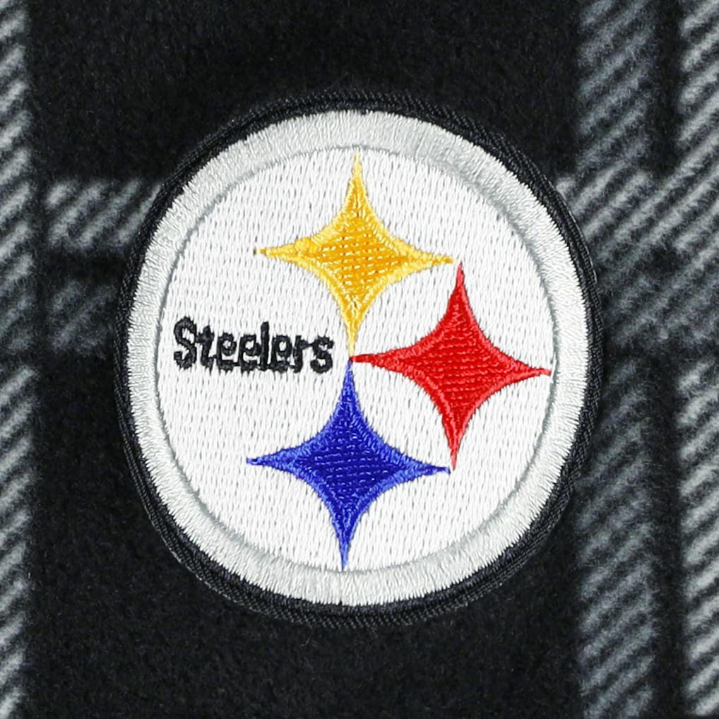 Pittsburgh Steelers Antigua Industry Flannel Button-Up Shirt Jacket - Black discount