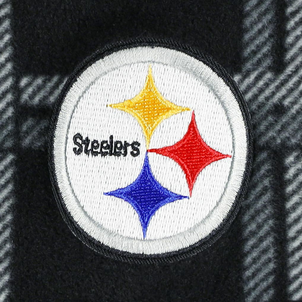 Pittsburgh Steelers Antigua Industry Flannel Button-Up Shirt Jacket - Black discount