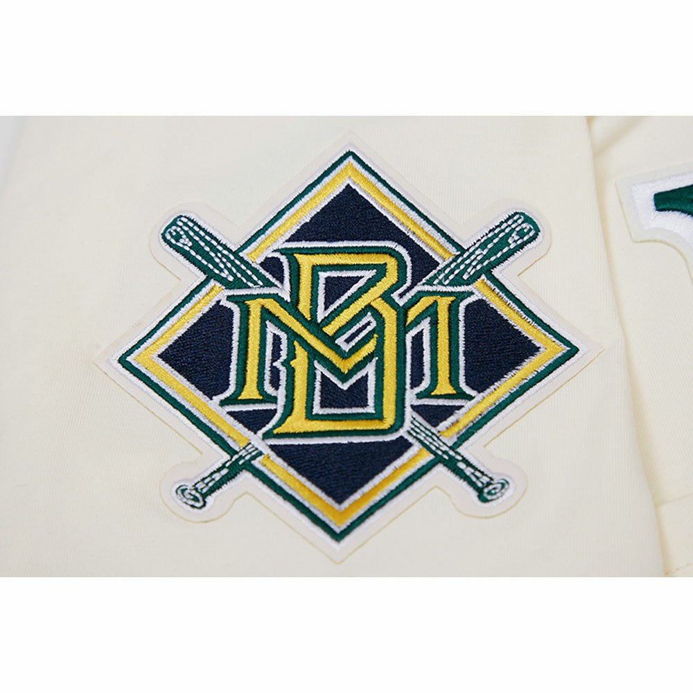Milwaukee Brewers Pro Standard Cooperstown Collection Old English T-Shirt Cream