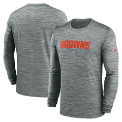 Cleveland Browns Sideline Team Velocity Performance Long Sleeve T-Shirt - Heather Gray discount