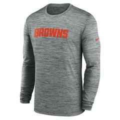 Cleveland Browns Sideline Team Velocity Performance Long Sleeve T-Shirt - Heather Gray discount