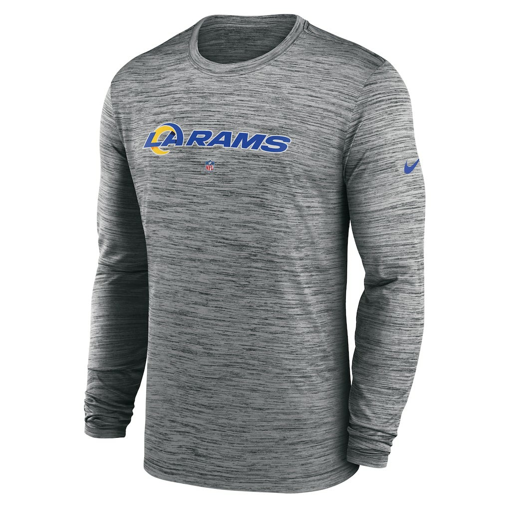 Los Angeles Rams Sideline Team Velocity Performance Long Sleeve T-Shirt - Heather Gray cheap
