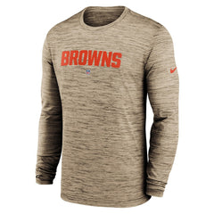Cleveland Browns Sideline Team Velocity Performance Long Sleeve T-Shirt - Brown for sale