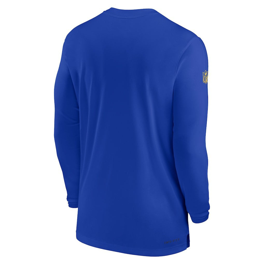 Los Angeles Rams Sideline Coach Performance Long Sleeve T-Shirt - Royal cheap