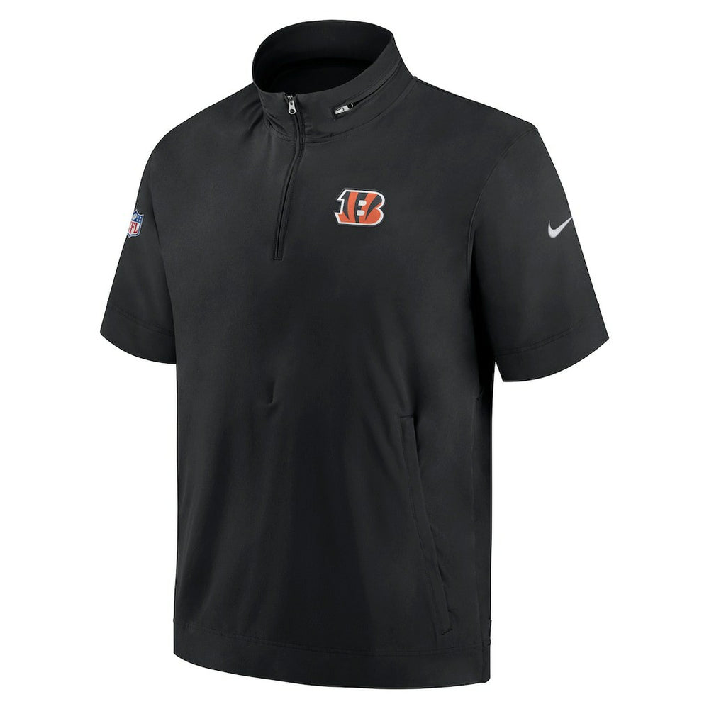 Cincinnati Bengals Sideline Coach Short Sleeve Hoodie Quarter-Zip Jacket - Black online