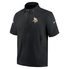 Minnesota Vikings Sideline Coach Short Sleeve Hoodie Quarter-Zip Jacket - Black online