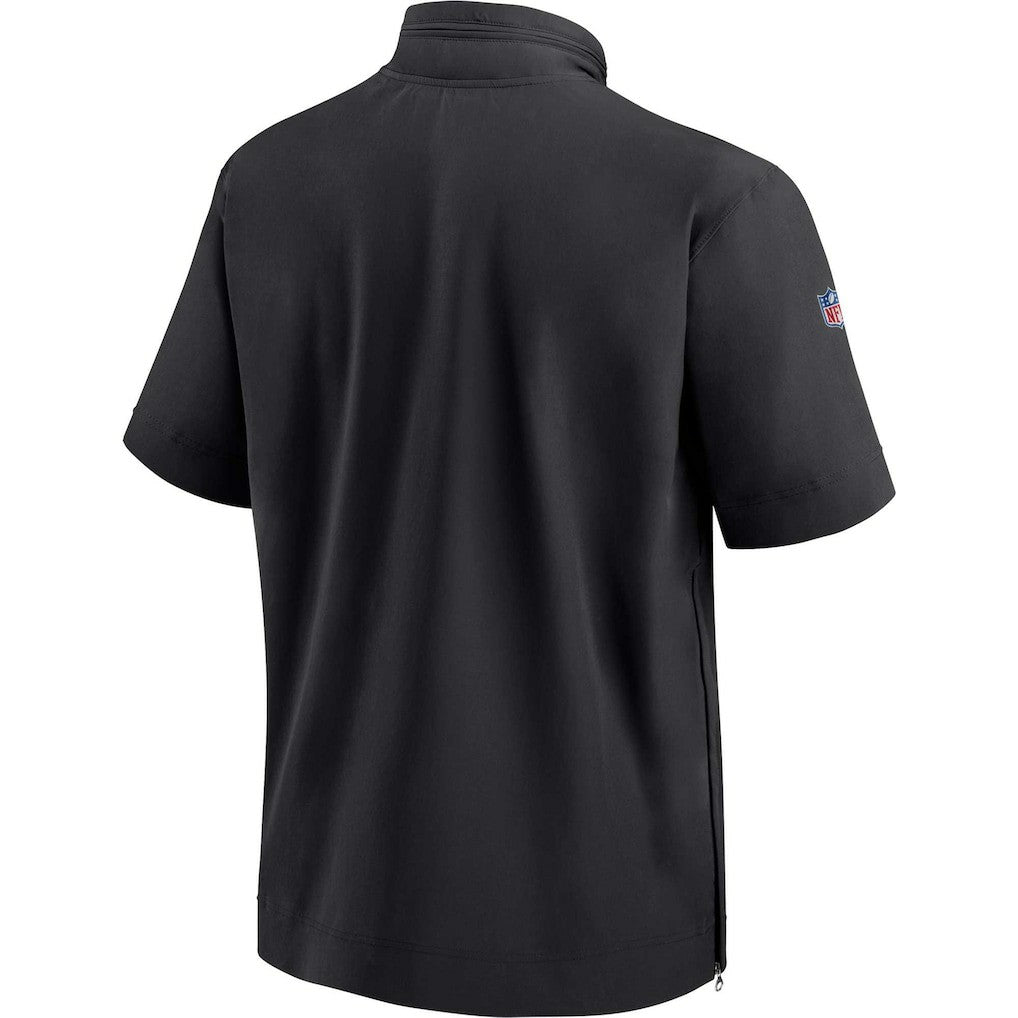Jacksonville Jaguars Sideline Coach Short Sleeve Hoodie Quarter-Zip Jacket - Black outlet