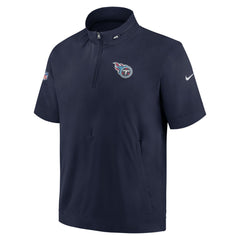 Tennessee Titans Sideline Coach Short Sleeve Hoodie Quarter-Zip Jacket - Navy outlet