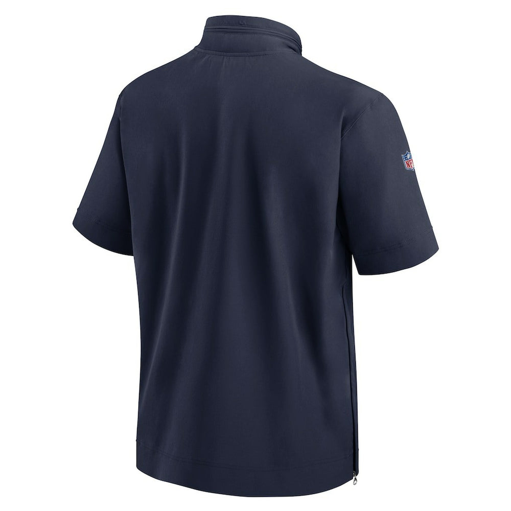 Denver Broncos Sideline Coach Short Sleeve Hoodie Quarter-Zip Jacket - Navy outlet