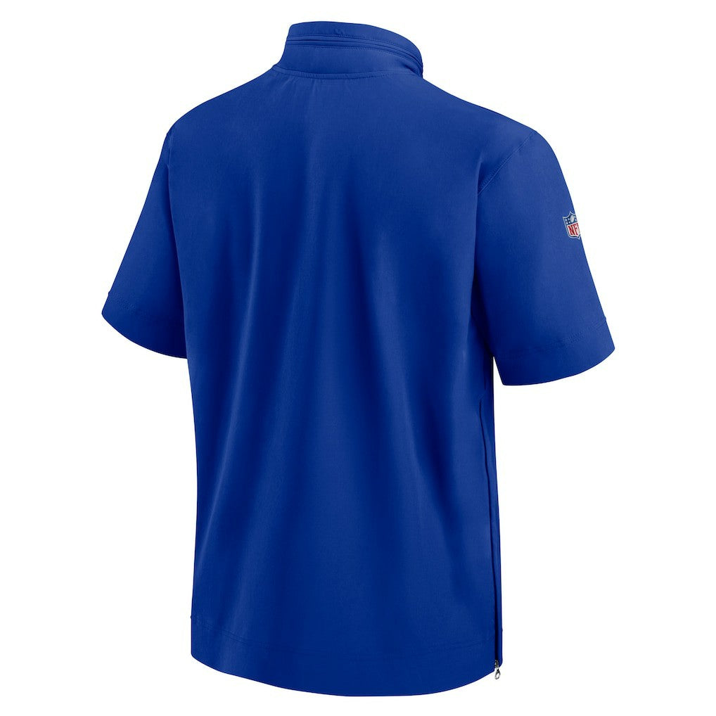 Buffalo Bills Sideline Coach Short Sleeve Hoodie Quarter-Zip Jacket - Royal on sale