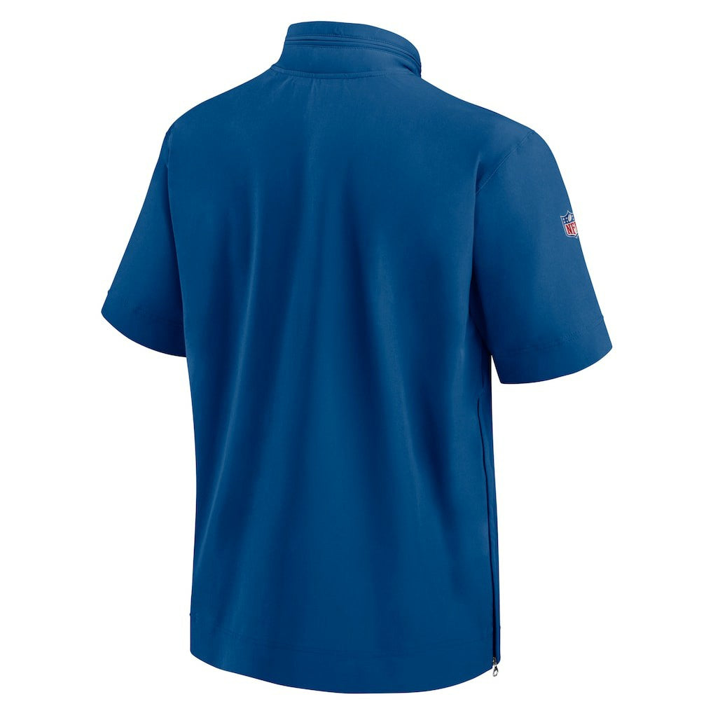 Indianapolis Colts Sideline Coach Short Sleeve Hoodie Quarter-Zip Jacket - Royal sale