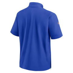 Los Angeles Rams Sideline Coach Short Sleeve Hoodie Quarter-Zip Jacket - Royal discount