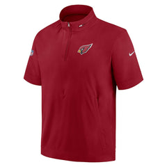 Arizona Cardinals Sideline Coach Short Sleeve Hoodie Quarter-Zip Jacket - Cardinal online