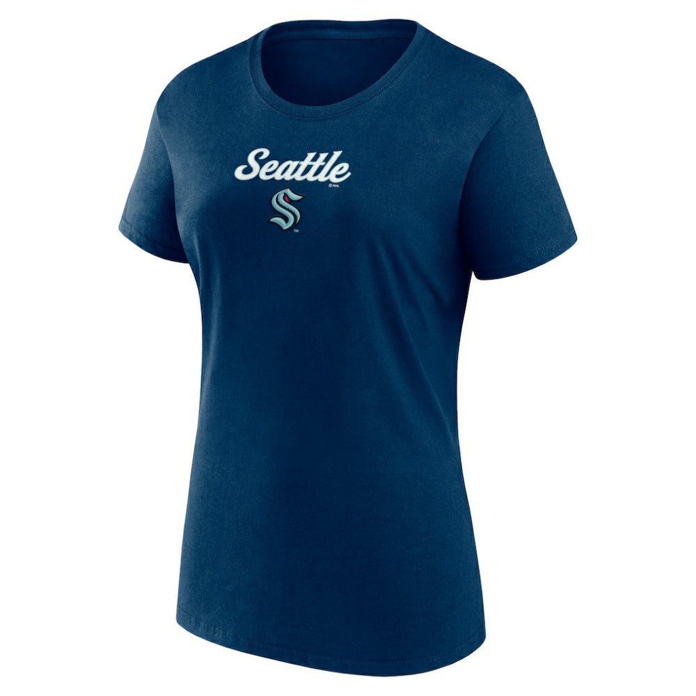 Seattle Kraken Fanatics Women's Script T-Shirt & Shorts Set - Navy/Gray Shorts