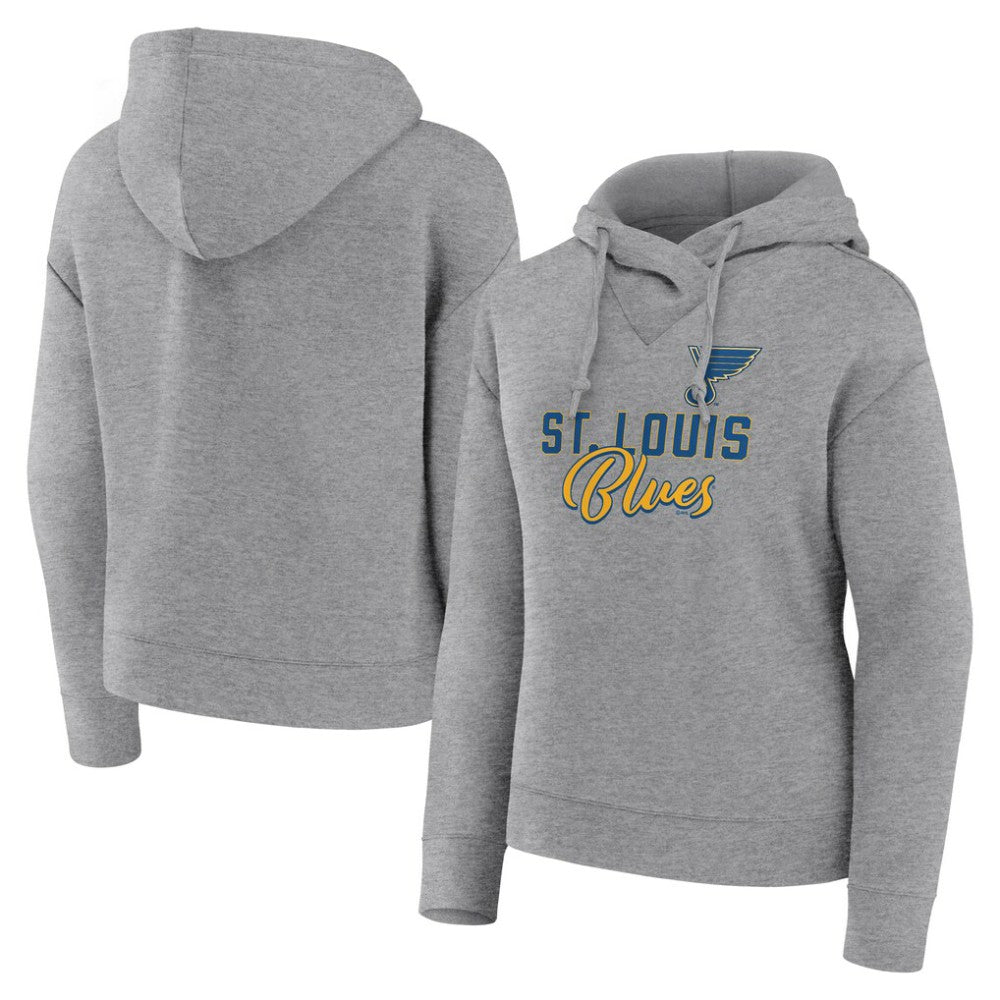 St. Louis Blues Fanatics Women's Script Favorite Pullover Hoodie - Heather Gray Hoodies