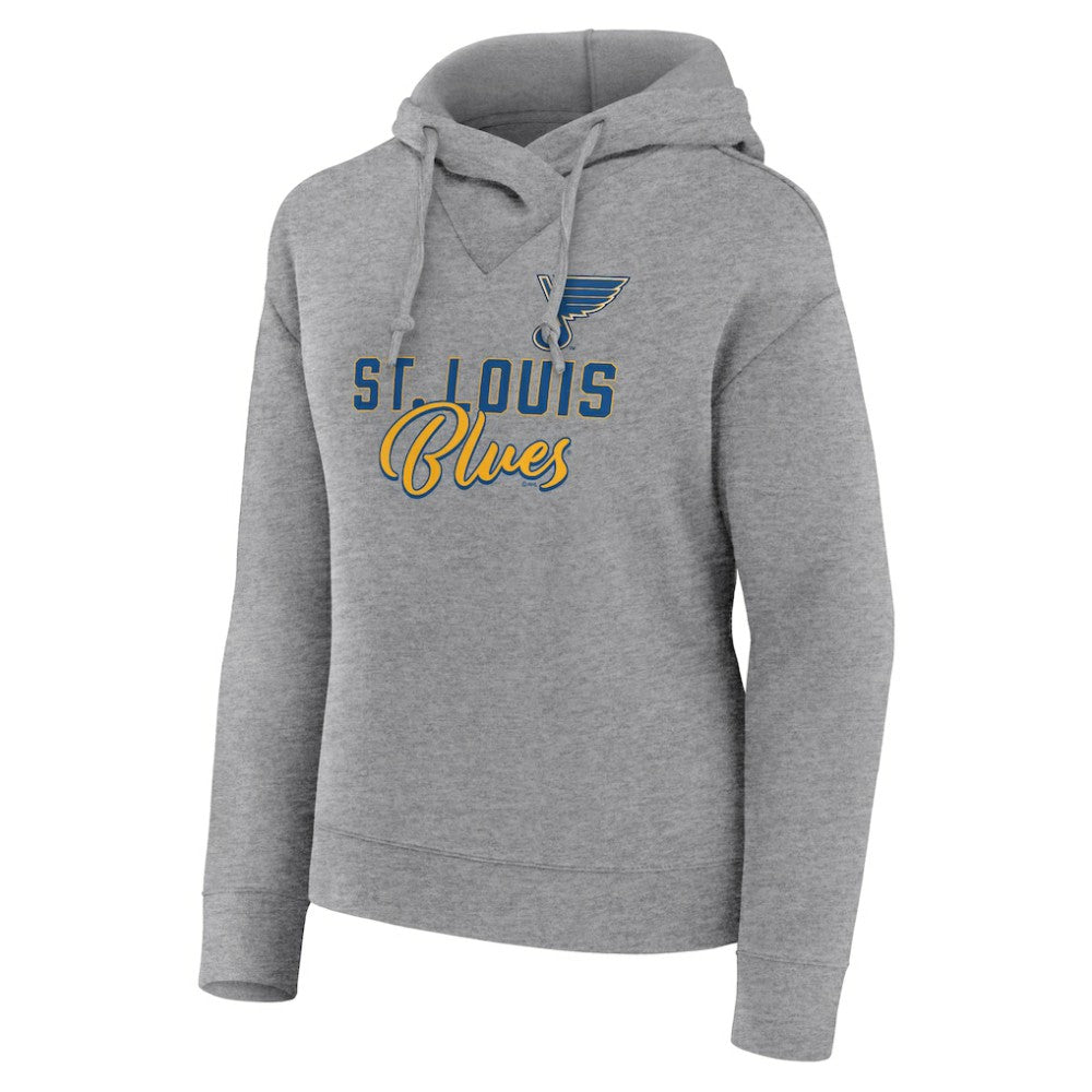 St. Louis Blues Fanatics Women's Script Favorite Pullover Hoodie - Heather Gray Hoodies