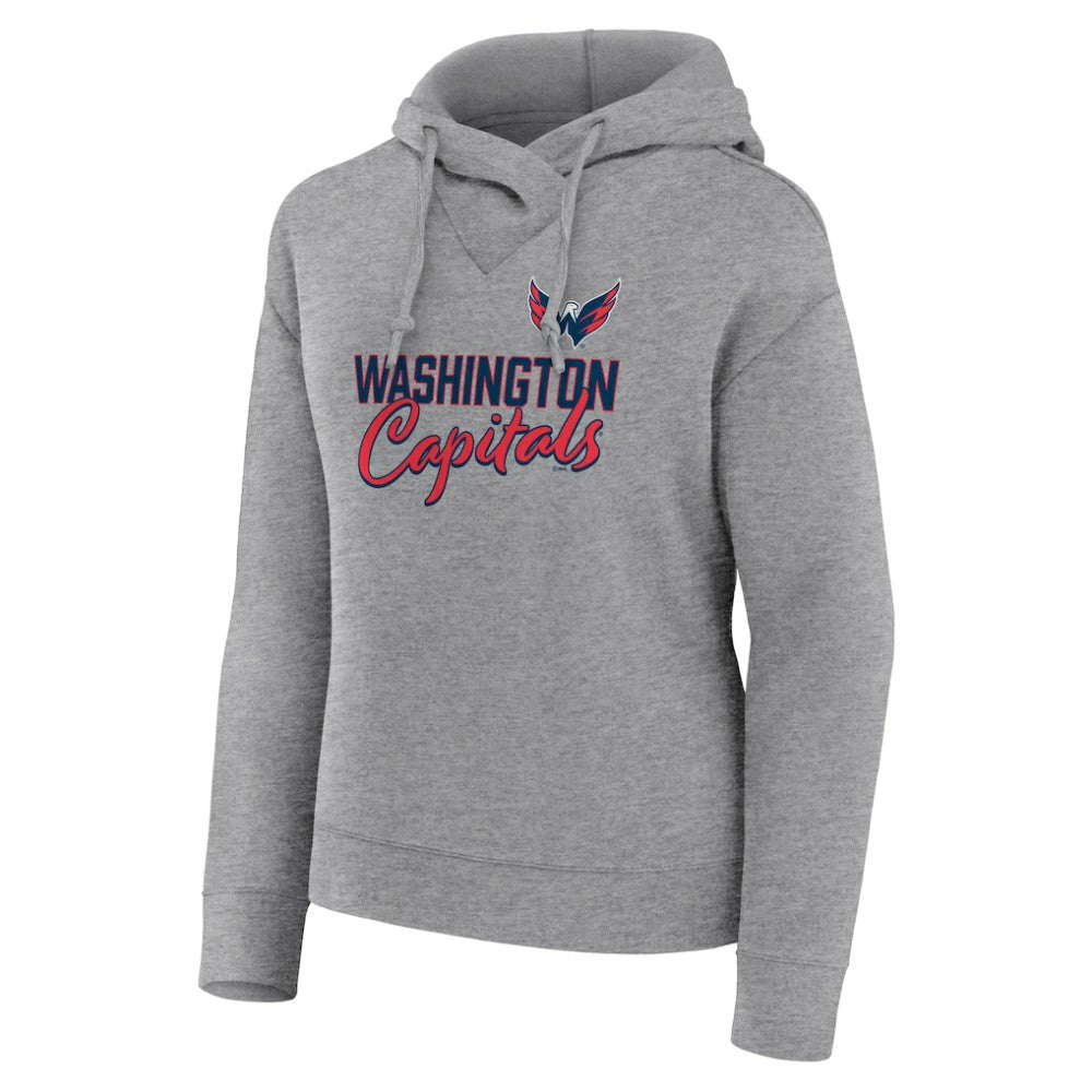 Washington Capitals Fanatics Women's Script Favorite Pullover Hoodie - Heather Gray Hoodies