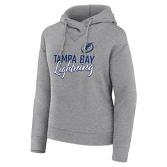 Tampa Bay Lightning Fanatics Women's Script Favorite Pullover Hoodie - Heather Gray Hoodies