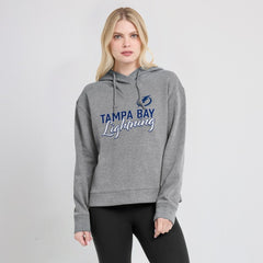 Tampa Bay Lightning Fanatics Women's Script Favorite Pullover Hoodie - Heather Gray Hoodies