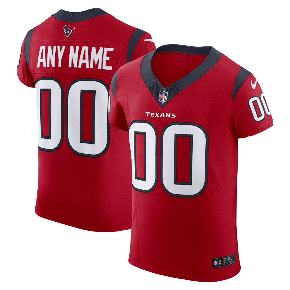 Houston Texans Alternate Vapor F.U.S.E. Elite Custom Jersey - Red on sale