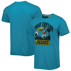 Fred Taylor Jacksonville Jaguars Homage Unisex Caricature Retired Player Tri-Blend T-Shirt - Teal for sale