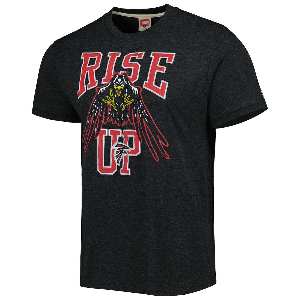 Atlanta Falcons Homage Rise Up Hyper Local Tri-Blend T-Shirt - Black discount