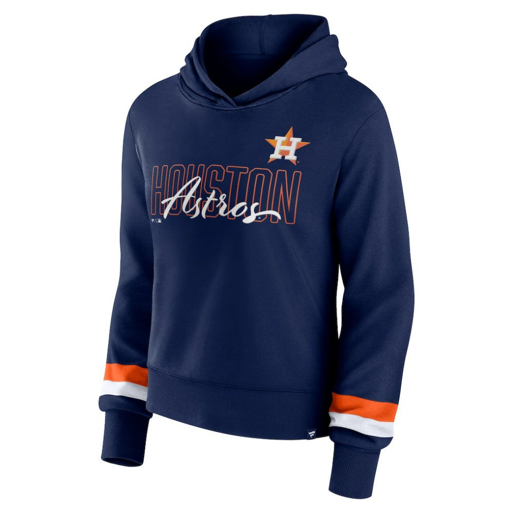 Houston Astros Women's Over Under Pullover Hoodie Navy
