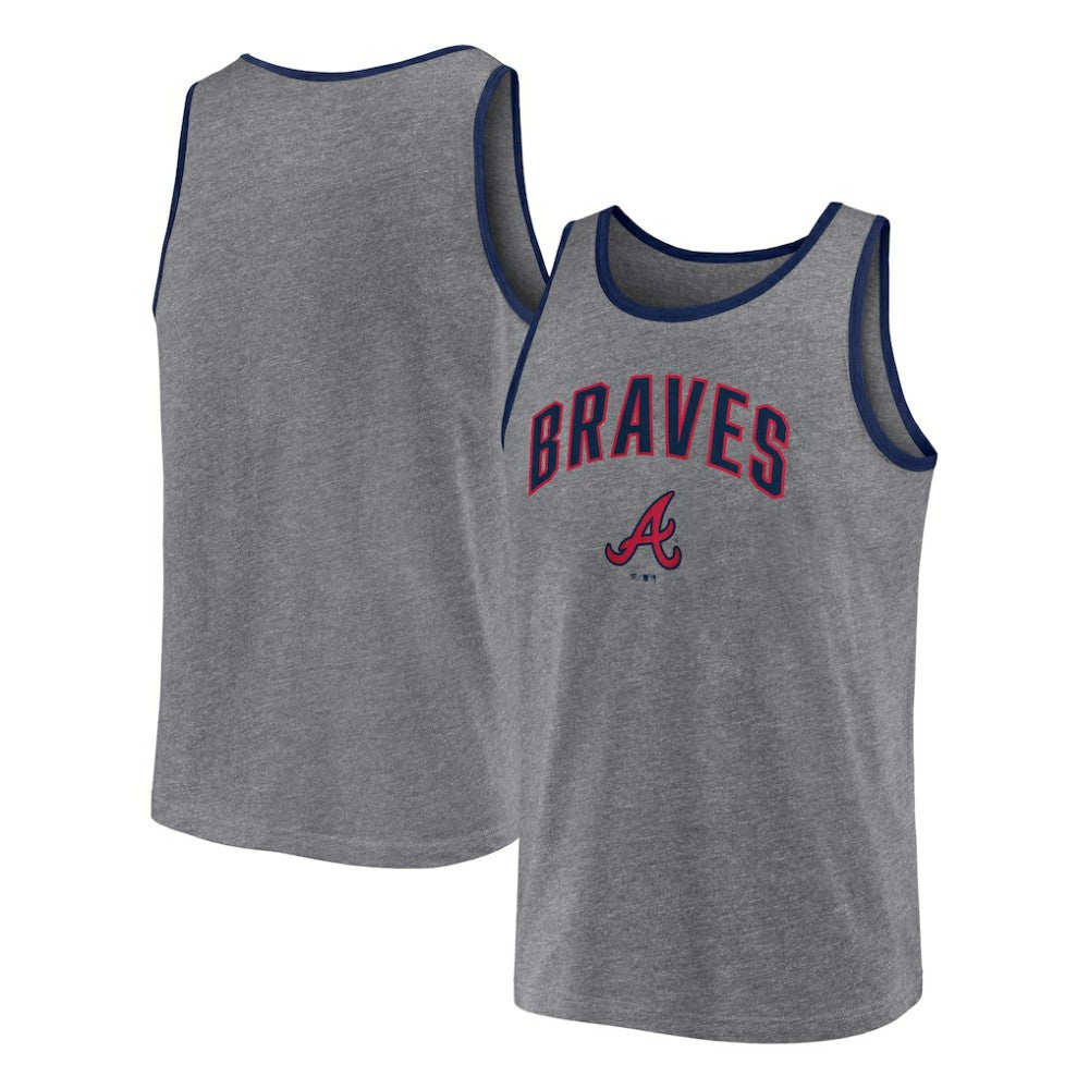 Atlanta Braves Primary Tank Top Heather Gray