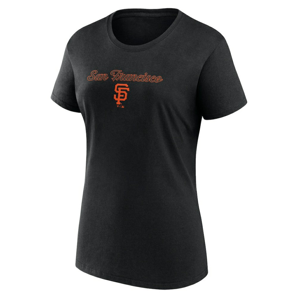 San Francisco Giants Women's Script T-Shirt & Shorts Combo Set Black/Gray