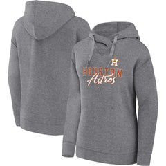 Houston Astros Women's Script Favorite Lightweight Pullover Hoodie Heather Gray