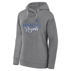 Kansas City Royals Women's Script Favorite Lightweight Pullover Hoodie Heather Gray