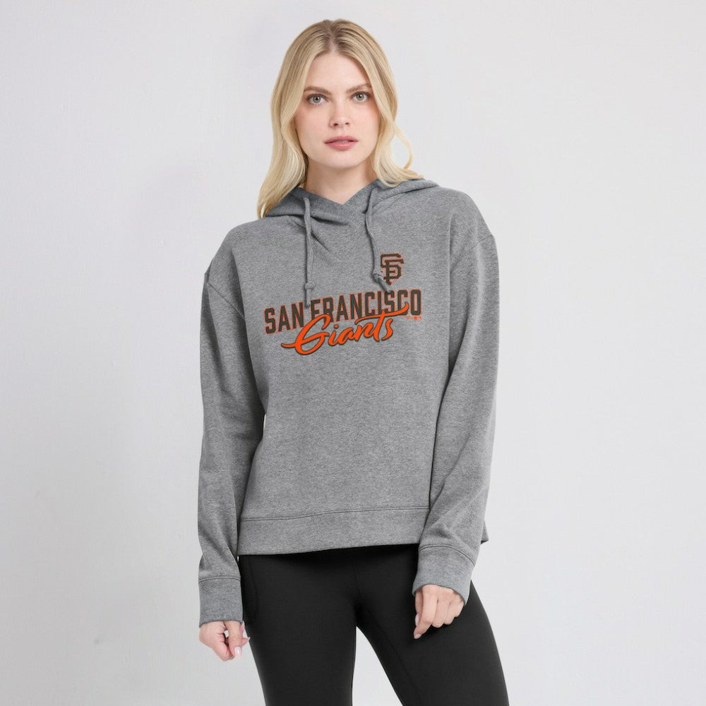San Francisco Giants Women's Script Favorite Lightweight Pullover Hoodie Heather Gray