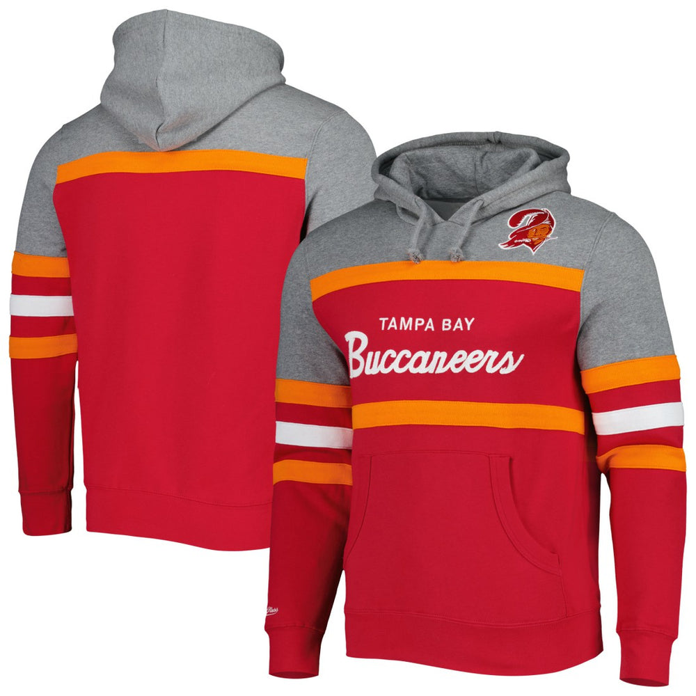 Tampa Bay Buccaneers Head Coach Pullover Hoodie - Red/Heathered Gray online