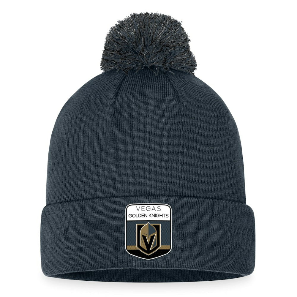 Vegas Golden Knights Fanatics 2023 NHL Draft Cuffed Knit Hat with Pom - Charcoal Hats