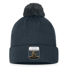 Vegas Golden Knights Fanatics 2023 NHL Draft Cuffed Knit Hat with Pom - Charcoal Hats